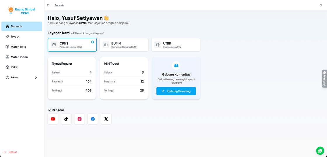 Ruang Bimbel Dashboard